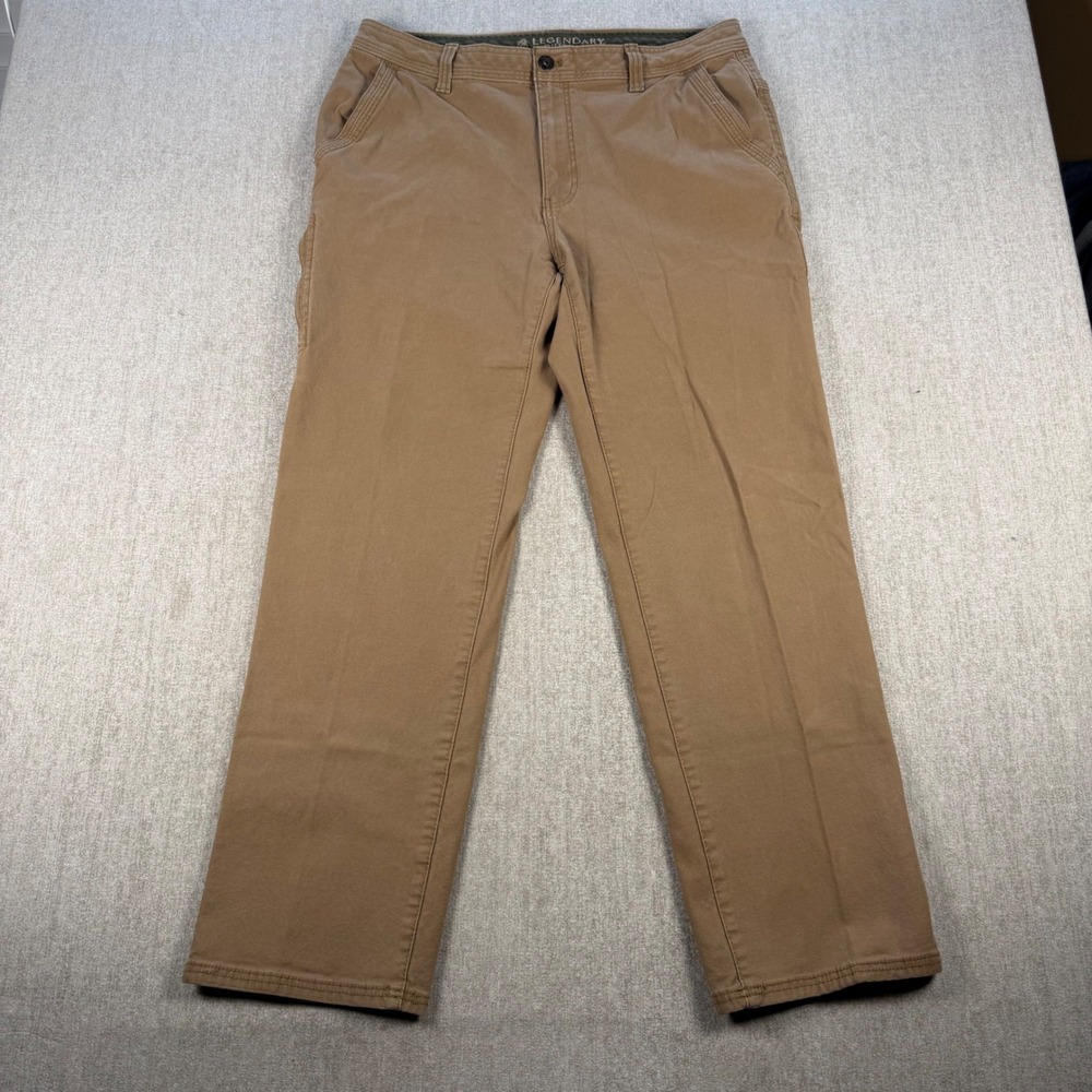 Legendary Outfitters Canvas Pants Mens 36x32 Tan Straight Leg Stretch Utility